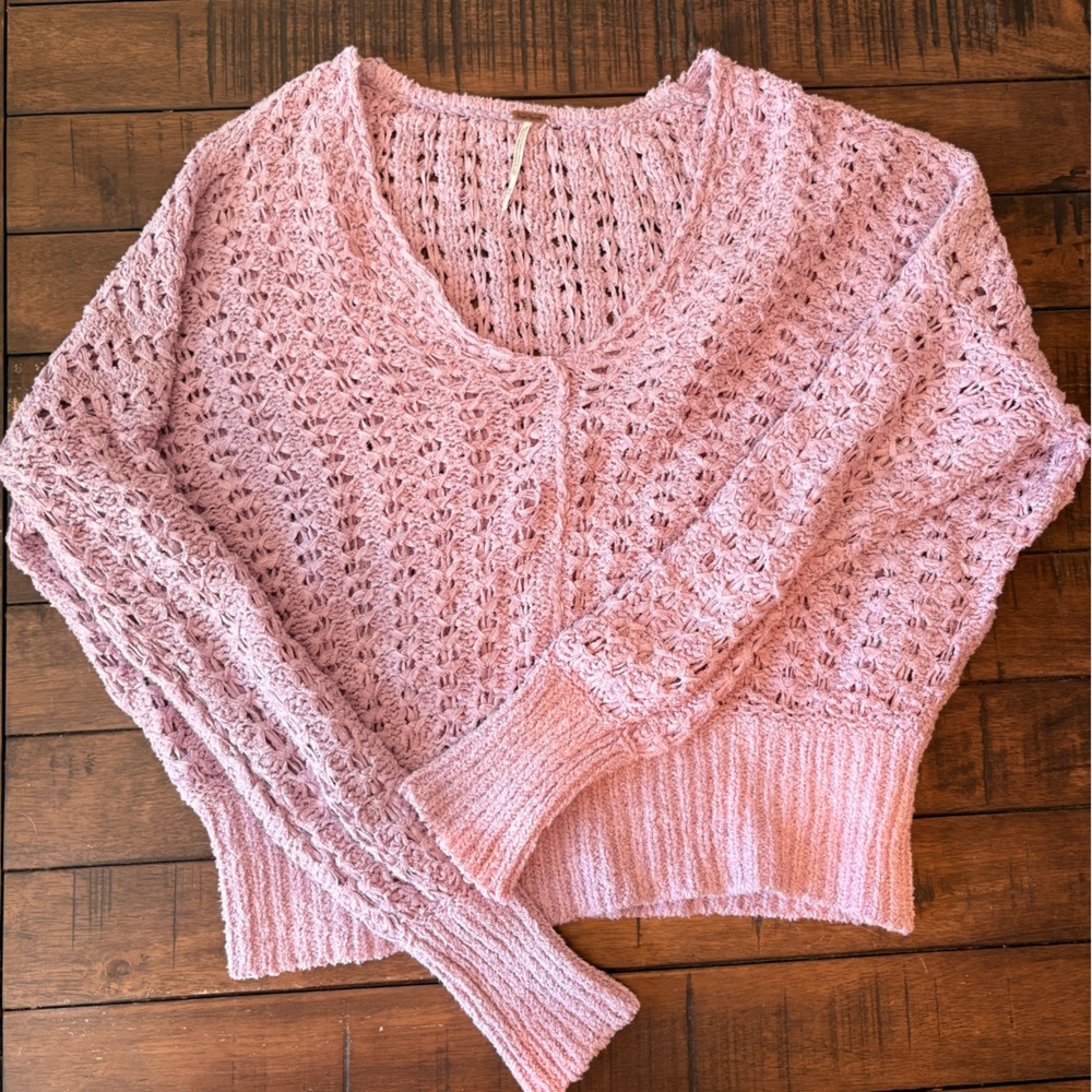 Free People Lavender Loose Knit Sweater